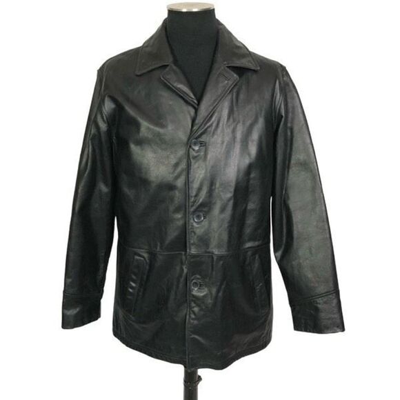Structure Lined Leather Jacket- Men’s M - Picture 1 of 7